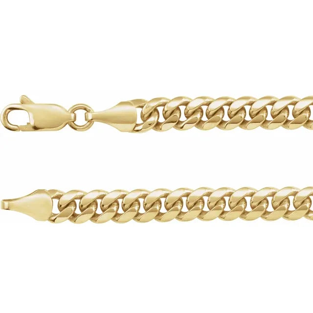 14k Yellow 5 mm Miami Cuban Curb Chain