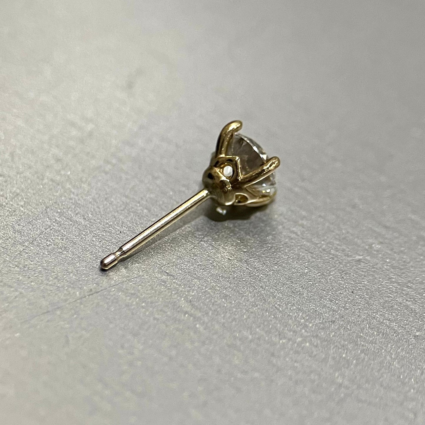 14K Yellow Gold Princess Setting Moissanite 1 CTW 5MM Stud Earrings
